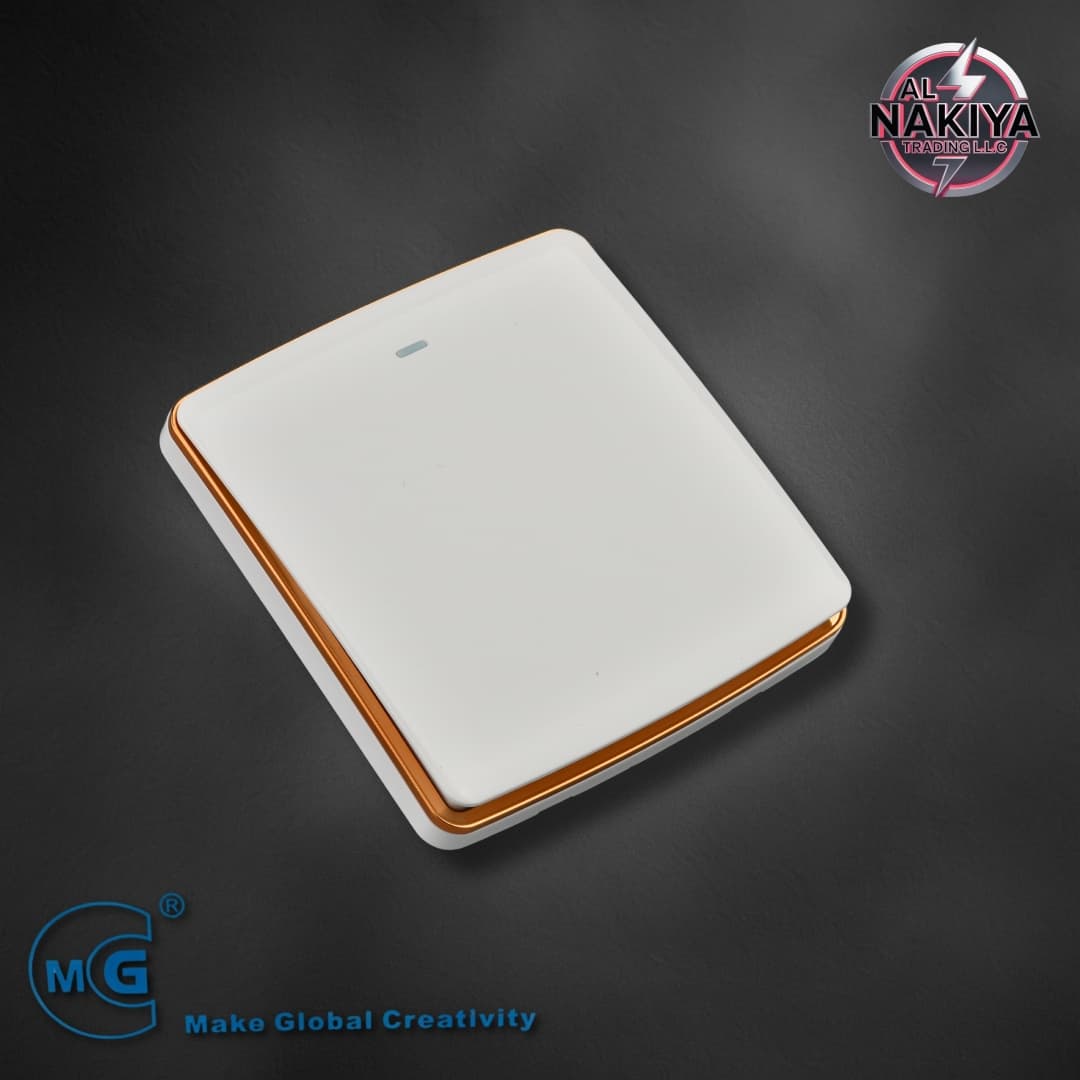 1G 1 WAY SWITCH (WHITE + GOLD)